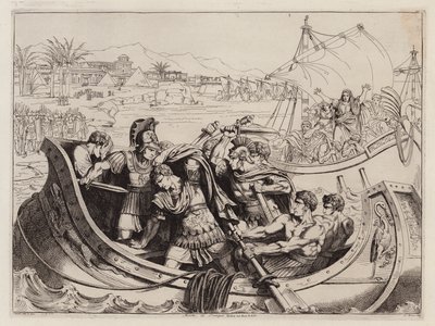 庞培之死，公元前 48 年（蚀刻版画） 作者 Bartolomeo Pinelli