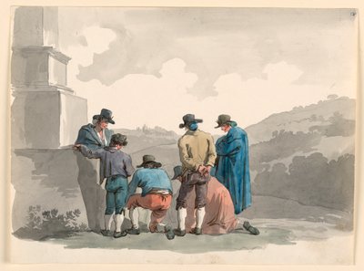 绘画，玩钱，1807-08 年 作者 Bartolomeo Pinelli