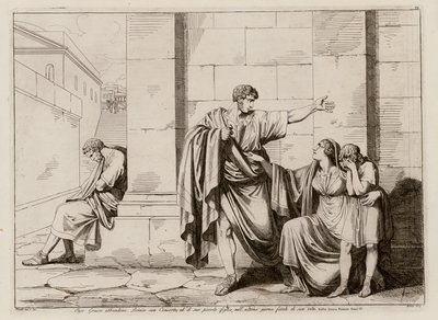 盖乌斯-格拉古与妻儿道别 作者 Bartolomeo Pinelli