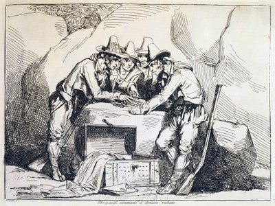 巴托洛梅奥-皮内利（1781-1835）创作的《群盗》，雕版印刷 作者 Bartolomeo Pinelli