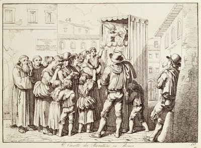 罗马的木偶戏亭 作者 Bartolomeo Pinelli