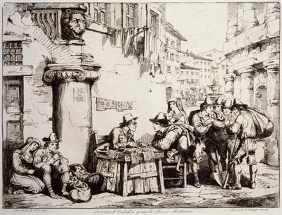 罗马蒙塔纳拉广场的抄写员 作者 Bartolomeo Pinelli