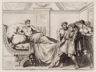 公元前 78 年，苏拉命令仆人勒死地方法官格拉尼乌斯（蚀刻版画） 作者 Bartolomeo Pinelli