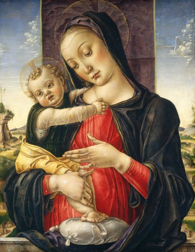 圣母与圣婴，约 1475 年（杨木板上的蛋彩画） 作者 Bartolomeo Vivarini