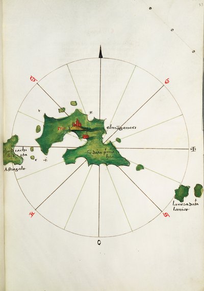 地图，约 1480 年（牛皮纸） 作者 巴尔托洛梅奥·达利·索内蒂