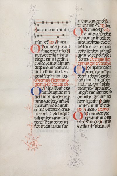 Missale:Fol.146v:各种祈祷的音乐......，1469。 作者 巴托洛梅奥·卡波拉利