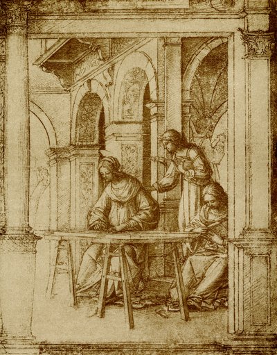 圣母玛利亚正在工作 作者 Bartolommeo Suardi Bramantino