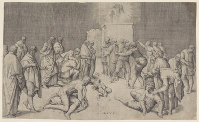 大衮神庙中的约柜 作者 巴蒂斯塔·佛朗哥（Battista Franco）
