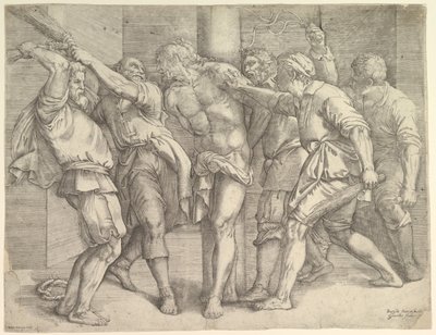 鞭刑》，约1552-61年。 作者 巴蒂斯塔·佛朗哥·韦内齐亚诺
