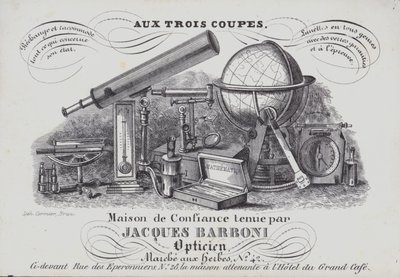 Jacques Barboni 光学仪器广告（光刻） 作者 比利时学校