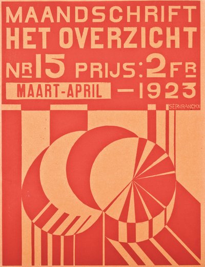 1923年3月至4月发行的杂志“ Hetoverzicht”的封面，1923年 作者 比利时学校