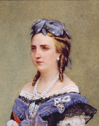 Saxe-Cobourg-Gotha（1840-1927）夏洛特的肖像比利时公主和墨西哥皇后（wc在纸上）（详情） 作者 比利时学校