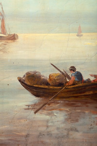 后面的第二个后室，会议室，古典风格的乡村场景壁画，可能是1810年左右，场景3 作者 比利时学校