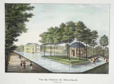 Sterrebeck城堡的视图，c.1895（photochrom） 作者 比利时学校