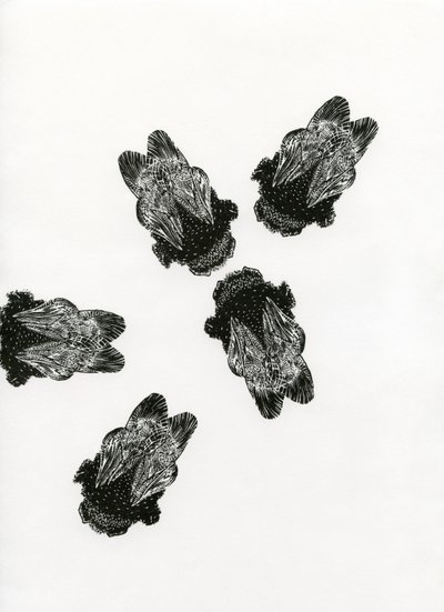 2013年大黄蜂会议（木版画在纸上） 作者 贝拉·拉尔森（Bella Larsson）