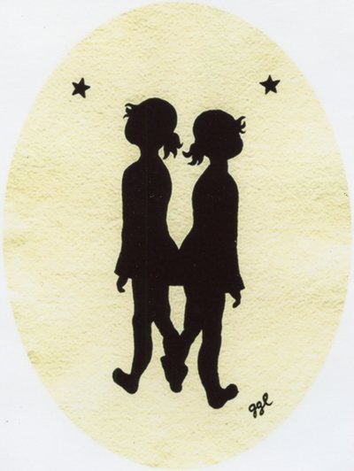 双子星》，2009年，纸上墨水 作者 贝拉·拉尔森（Bella Larsson）