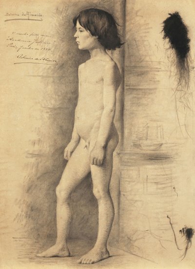 男孩侧面裸体研究 作者 Belmiro de Almeida
