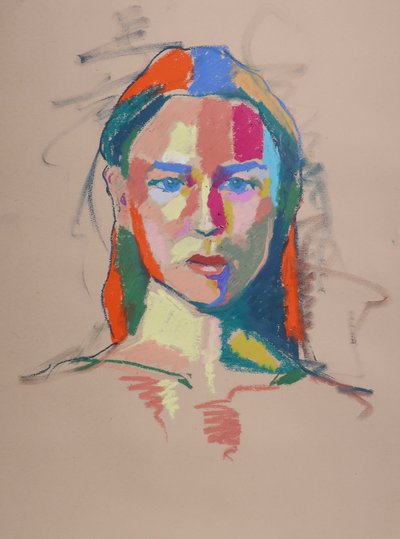 色彩研究 18，2023 年（纸上粉彩画） 作者 本·贝内特