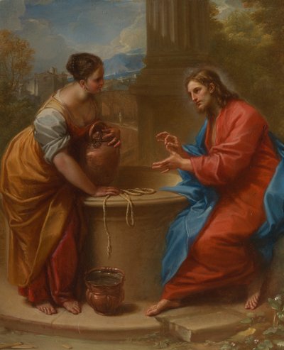 基督与撒玛利亚妇女，1715-20。 作者 贝内德托·卢蒂（Benedetto Luti）