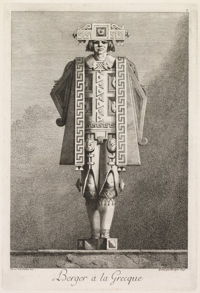 希腊化装舞会：BergeràGrecque平板5号，1771年。 作者 贝尼尼奥·博西