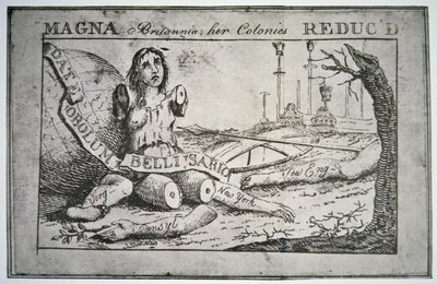英国：她的殖民地减少了（石版画） 作者 本杰明·富兰克林