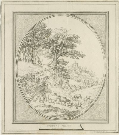 金维尔教堂（Kinver Church）：蚀刻，nd [？18th cent] 作者 本杰明·格林