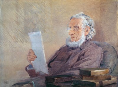 威廉华兹华斯的肖像，1857年（粉笔在纸上） 作者 Benjamin Haydon