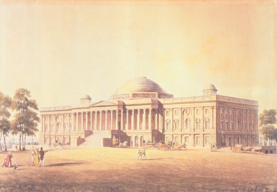 美国国会大厦，由Thomas Sutherland，1825年雕刻（aquatint） 作者 本杰明·亨利·拉特罗布