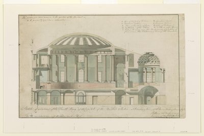 美国国会大厦南翼部分，1803年（笔和墨水在纸上洗） 作者 本杰明·亨利·拉特罗布