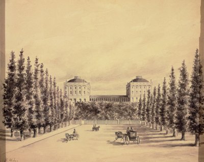 美国国会大厦从宾夕法尼亚大道，1814年 作者 本杰明·亨利·拉特罗布