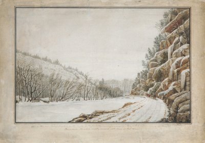 新公路上的风景，在朱尼亚塔河的边缘，有一个远景...，1820年。 作者 本杰明·亨利·拉特罗布
