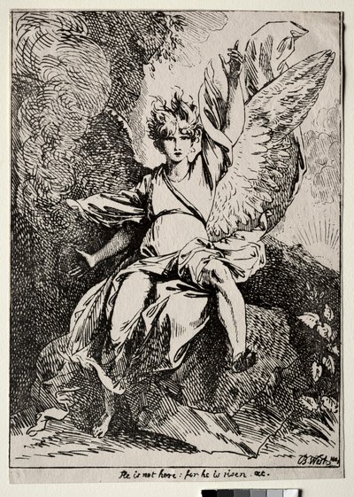 多面体标本的标本：《基督墓上的天使》，1801年。 作者 本杰明·韦斯特