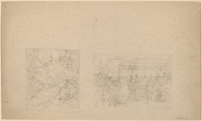 摩西敲击岩石和游行的研究[背面] 作者 本杰明·韦斯特