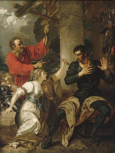 少女与奥兰多，约1793年（布面油画） 作者 本杰明·韦斯特