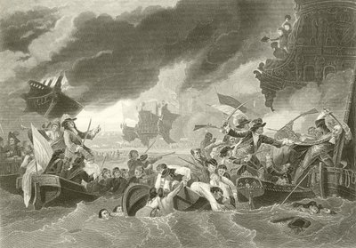 La Hogue的战斗 作者 Benjamin West