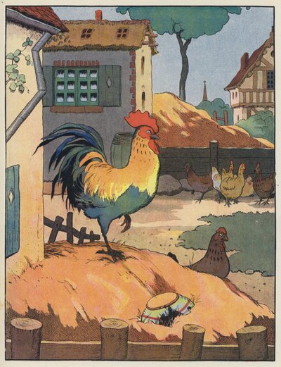 公鸡和母鸡在农家院 作者 本杰明·拉比尔