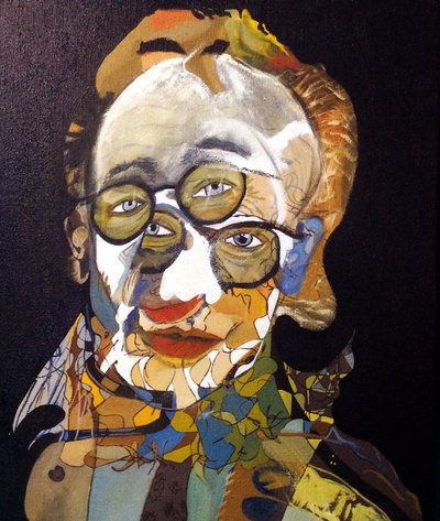 历史上的 50 位主要作家：艾伦-金斯堡，2015 年（布面油画和丙烯画） 作者 伯努瓦·埃尔万·布歇罗