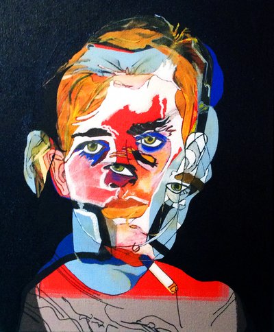 历史上的 50 位主要作家：杰克-凯鲁亚克，2015 年（布面油画和丙烯画） 作者 伯努瓦·埃尔万·布歇罗