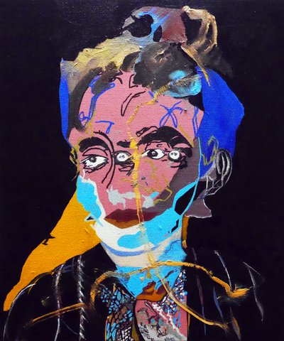 历史上的 50 位重要作家：玛格丽特-杜拉斯，2015 年（布面油画和丙烯画） 作者 伯努瓦·埃尔万·布歇罗