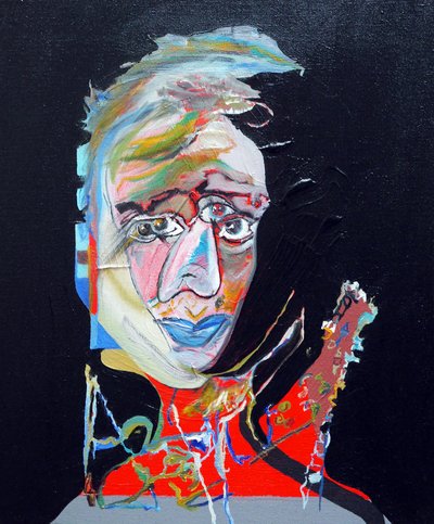 历史上的 50 位主要作家：维吉尼亚-伍尔夫，2015 年（布面油画和丙烯画） 作者 伯努瓦·埃尔万·布歇罗