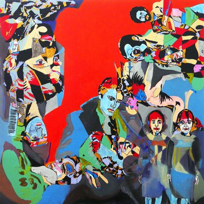 马龙、史蒂夫、戴安娜和其他人，2017（布面油画和丙烯画） 作者 伯努瓦·埃尔万·布歇罗