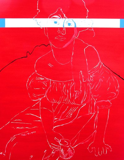 N. 小姐 2，2000 年（布面油画） 作者 伯努瓦·埃尔万·布歇罗