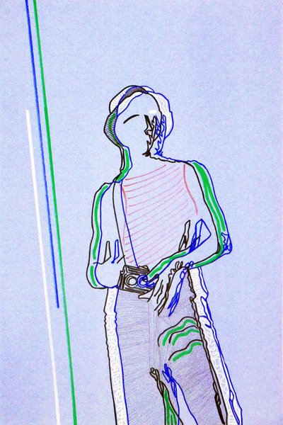Passager 2，2020 年（压克力，丝网印刷日本纸） 作者 伯努瓦·埃尔万·布歇罗