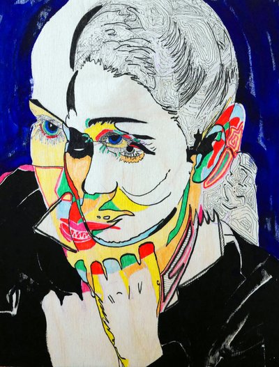 肖像画：加布里埃尔-罗伊，2021 年（木板上的油彩和丙烯颜料） 作者 伯努瓦·埃尔万·布歇罗