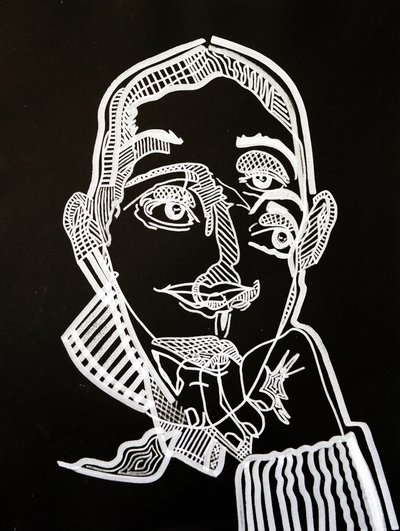 肖像画：乔伊斯-卡罗尔-奥茨，2021 年（丙烯酸纸张） 作者 伯努瓦·埃尔万·布歇罗
