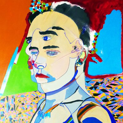 素描：胡安-巴勃罗-萨拉萨尔-佩雷斯，2017 年（布面油画） 作者 伯努瓦·埃尔万·布歇罗