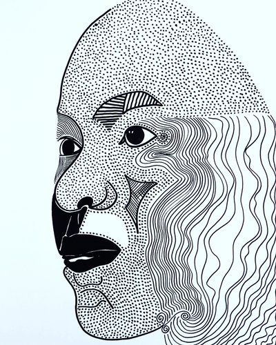 肖像画：洛莉-让-路易，2021 年（丙烯酸纸张） 作者 伯努瓦·埃尔万·布歇罗