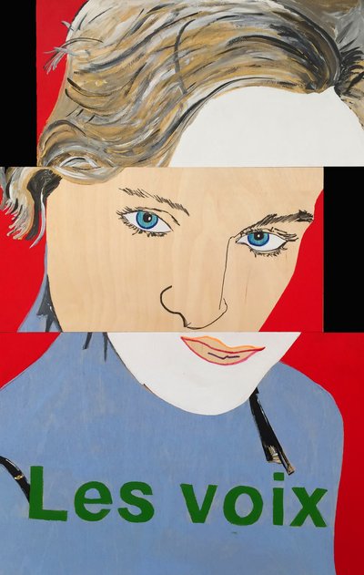 肖像画 ：奈莉-阿肯，2021 年（4 块并列木板上的油彩和丙烯画） 作者 伯努瓦·埃尔万·布歇罗