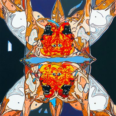 肖像画 ：一只狗 1，2015 年（布面油画和丙烯画） 作者 伯努瓦·埃尔万·布歇罗