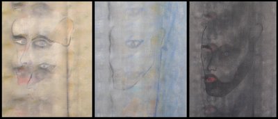 三重自画像，2000 年（三块并列画布上的油彩） 作者 伯努瓦·埃尔万·布歇罗
